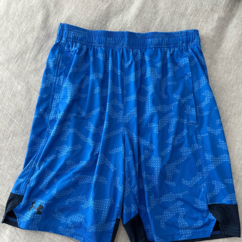 Under Armour Men's Patterned Blue Athletic Shorts